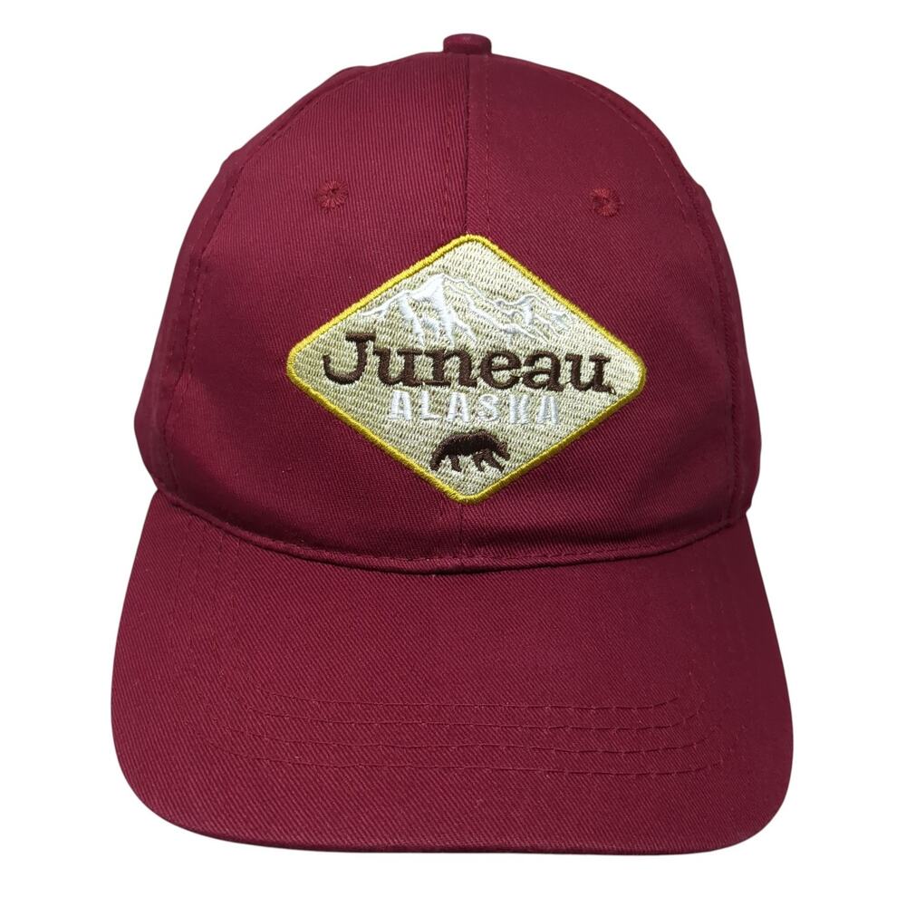 Juneau Snapback Cap Red One Size Adjustable Embroidered Alaska Shirt Company